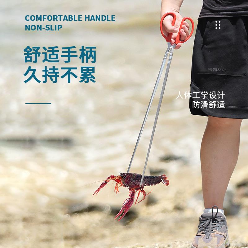 不锈钢黄鳝夹子鳝鱼夹泥鳅螃蟹钳子防滑抓捉龙虾专用生铁赶海工具