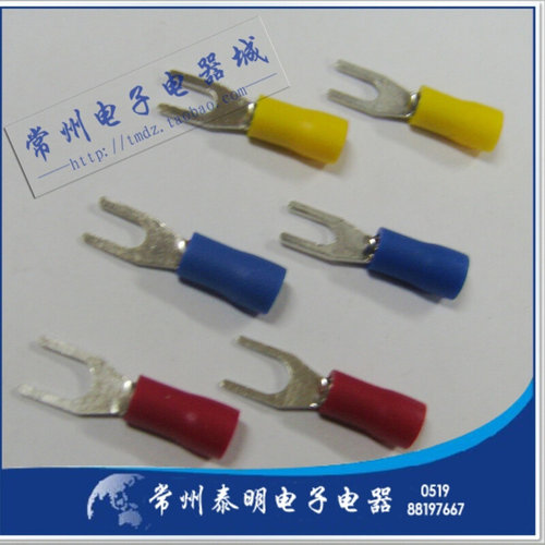 。20只U叉形绝缘端子 快速接线冷压端子 铜鼻子线耳SV1.25-3 SV1-