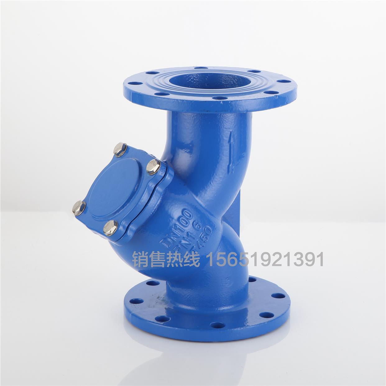 Y型法兰过滤器GL41H-16Q球墨铸铁过滤器烤漆管道除污过滤阀DN100