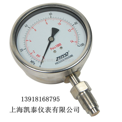 。卫生型隔膜压力表 PT124Y-620-70MPA-M20 50MPA 100MPA 上海朝
