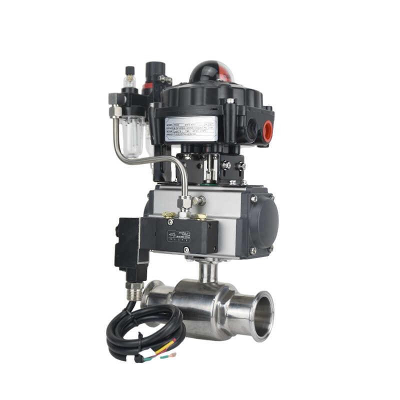 Q681F-16P食品卫生级304不锈钢卡盘卡箍式直通式防爆气动快装球阀