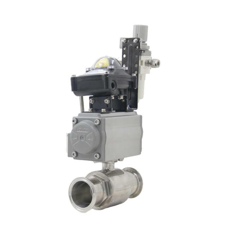 禁锌禁铜Q681F-16P食品卫生级304不锈钢卡箍式直通式气动快装球阀