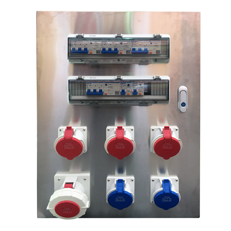 。工业插座箱电源检修防雨水配电箱室外移动16 32a电源不锈钢户外