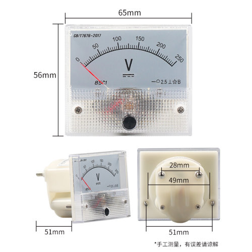 。85C1直流电流电压表头指针式1A 3A 5 10 20A 450V 50uA微安mA毫