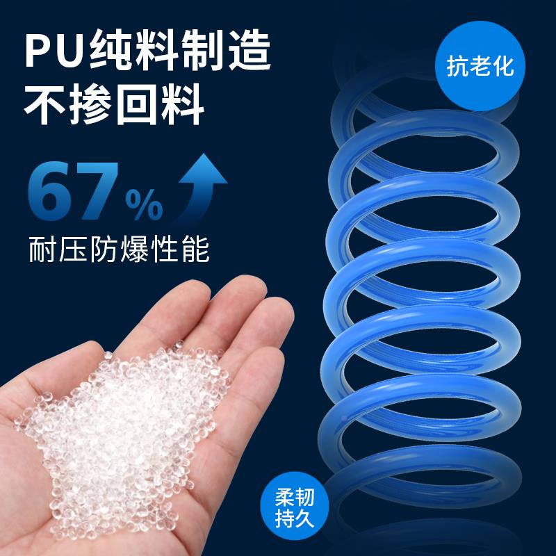 PU弹簧气管气泵空压机气管8x5mm高压气管伸缩螺旋软管12x8mm风管