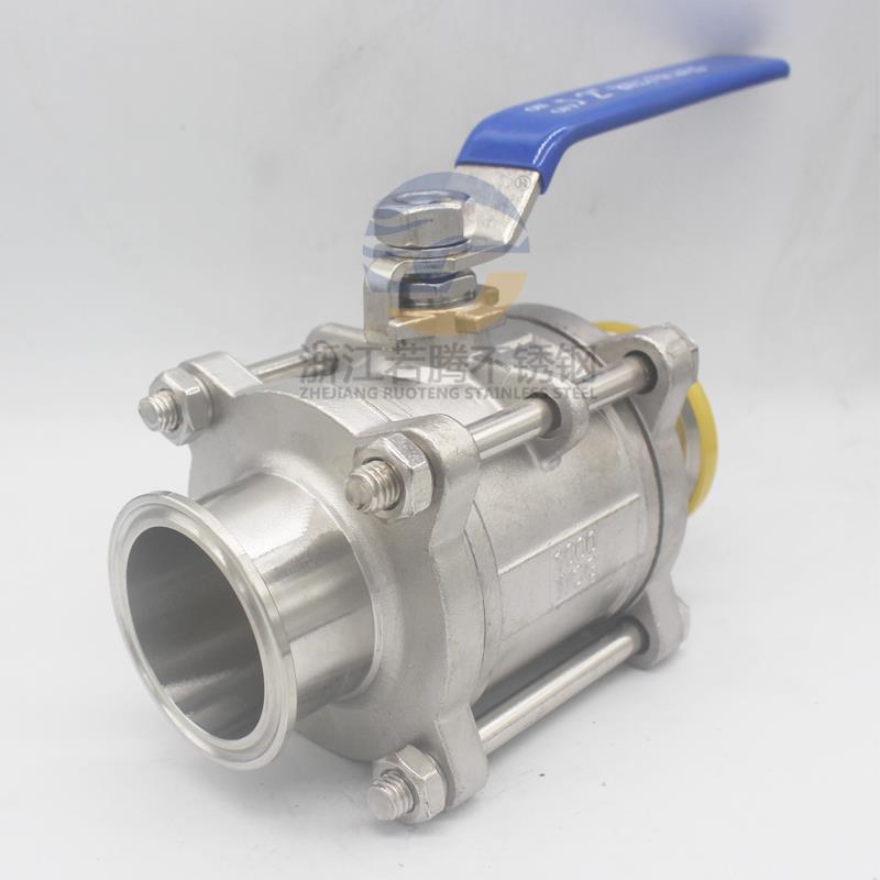 304/316L不锈钢卫生级三片式快装球阀快开卡箍式手动半包快卡球阀