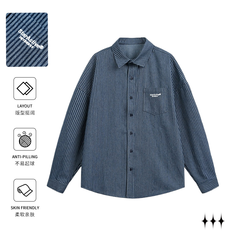 BLNK美式复古水洗条纹