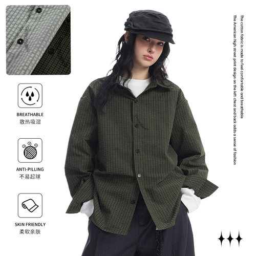 BLNK格子衬衫男女春秋新款