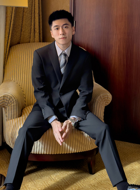 NEAT YEP男士黑色商务西装套装西服外套西裤职业装修身正装伴郎服