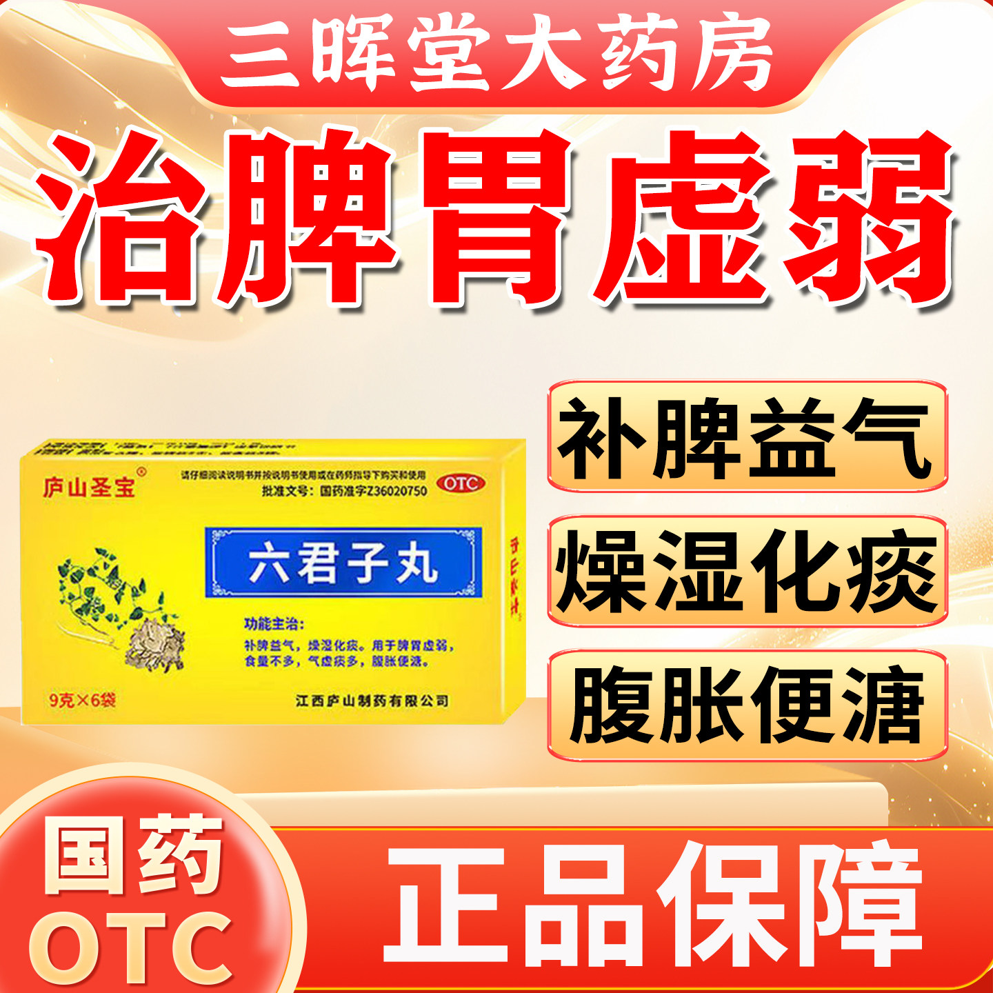 六君子丸脾虚湿气重补脾益气虚胖肚大燥湿腹胀便溏头发油中药调理