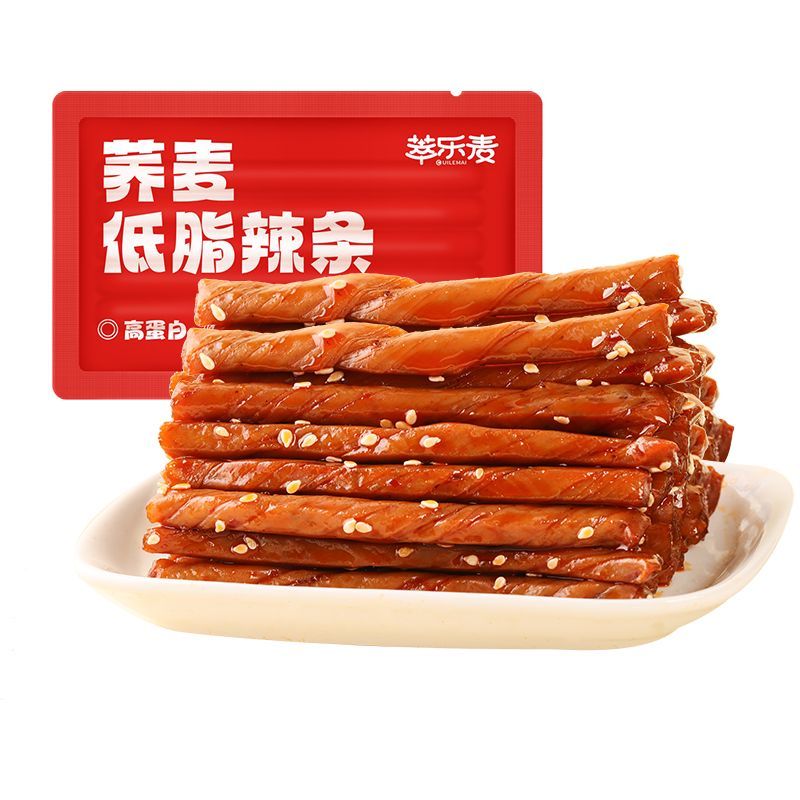 高蛋白荞麦低脂辣条高膳食纤维辣棒网红解馋无糖精怀旧小袋零食品