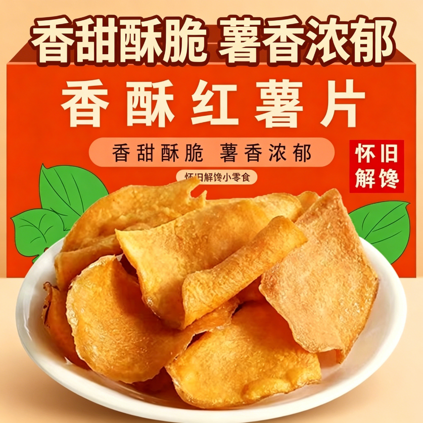 减解馋肥小零食地瓜片非油炸无糖精香酥糖人0芝麻香学生特级田园粗粮饱腹宿舍红薯片干减脂期脂肪营养专用女士方便追剧薄脆抗饿