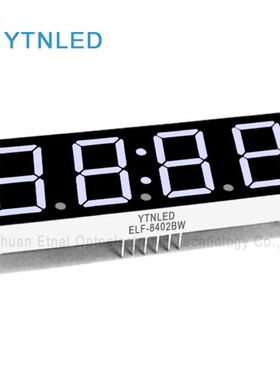 0.8英寸4位时钟数码管共阴共阳红黄绿蓝白色ELF-8402AS/BS/AG/BG