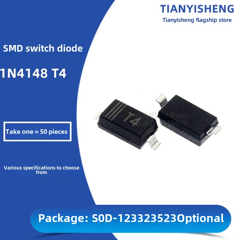 Smd开关二极管1N4148W丝印T4 4148Ws 4148Wt Sod-123 323 523