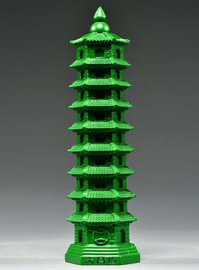 红色木雕十三层文昌塔摆件实木13层文昌塔客厅玄关书房装饰工艺品