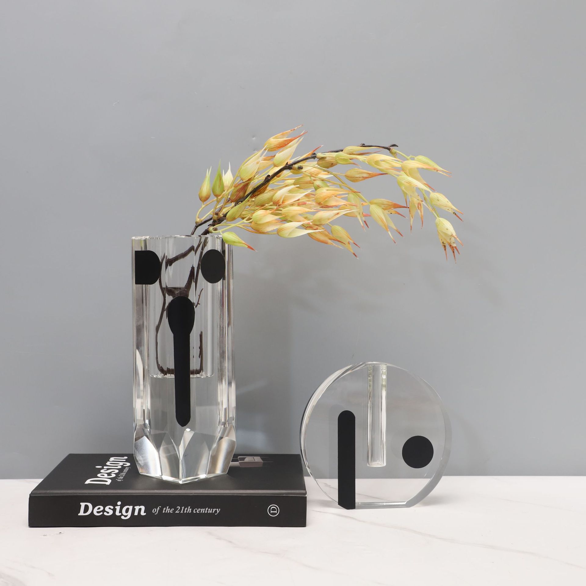 现代简约创意水晶工艺品桌面摆件样板房茶几客厅家居装饰花瓶