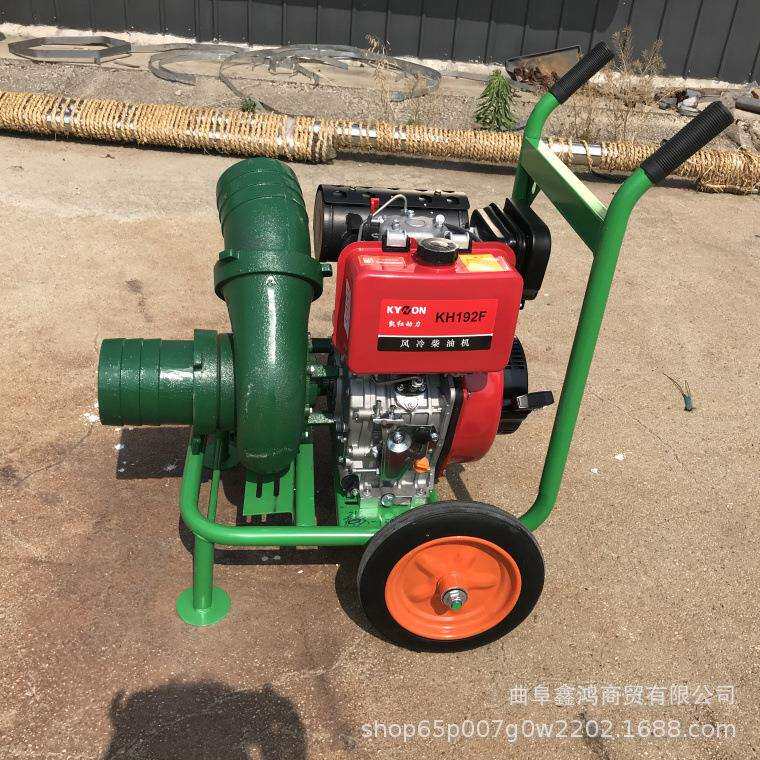 汽油5寸抽水泵图片178柴油电启动离心泵柴油推车式6寸离心泵