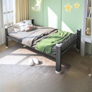 单人床学生员工宿舍出租房单层铁架床钢制1米宽1米2宽公寓单人床