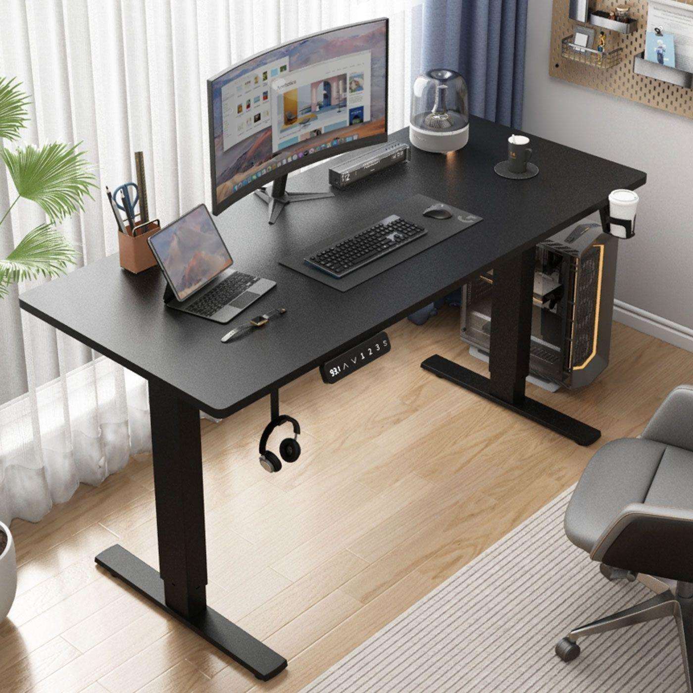 实木电动升降电脑桌家用办公桌学习桌电竞智能书桌竞桌桌子工作台