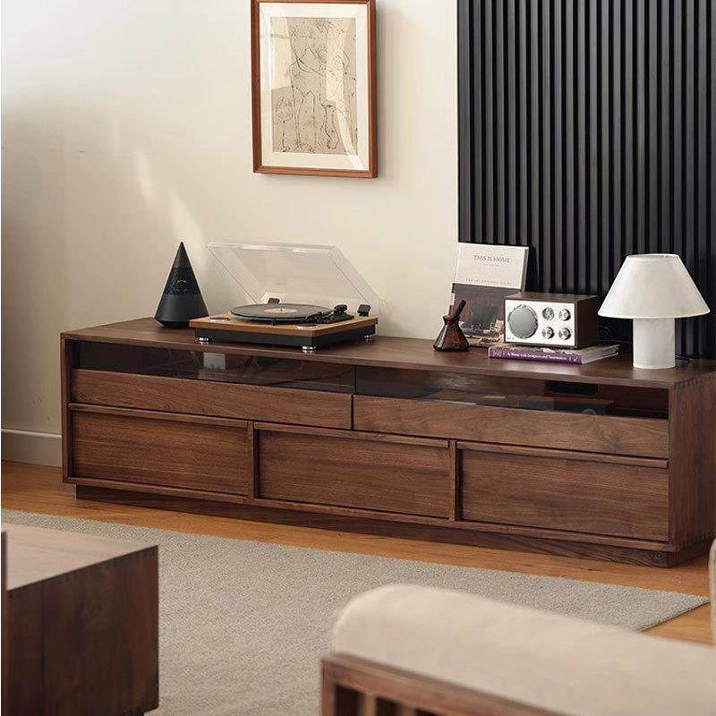 北美黑胡桃木电视柜全实木落地柜客厅家用现代简约小户型矮柜