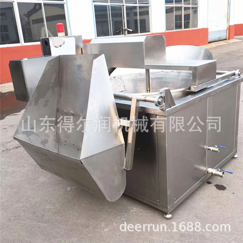 空心豆腐泡油炸机全自动豆泡油炸锅实体厂家臭豆腐油炸流水线