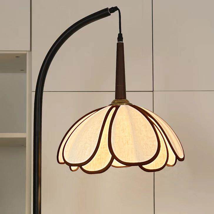 中古风边几落地灯客厅沙发旁装饰置物架台灯茶几一体氛围感网红