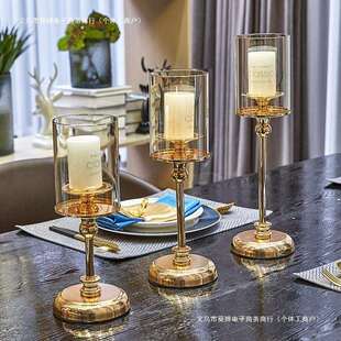 轻奢餐桌屋里感家用复古摆设风样板间装饰品摆件美式欧式烛台