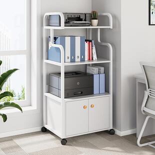 可移动资料柜收纳柜打印机置物架办公室文件柜子储物柜多层带轮