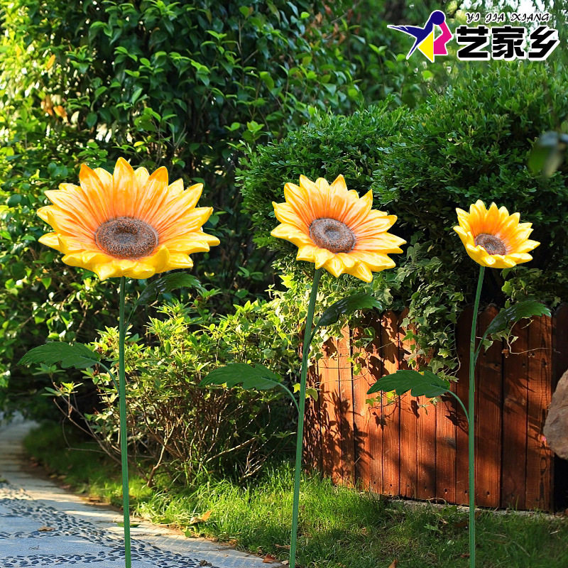 艺家乡 户外仿真玻璃钢花朵雕塑庭院玫瑰向日葵公园装饰植物摆件