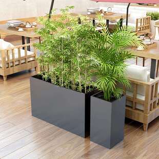 商业街奶茶店户外花箱简约公司绿植室内花槽市政长方形隔断花坛