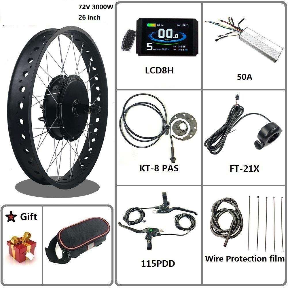 胖胖胎雪地车改装电动助力套件72V3000W后驱卡飞KT-LCD8H显示器