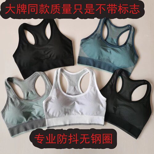 运动内衣无钢圈聚拢防抖文胸高强度支撑跑步跳绳瑜伽背心外贸原单