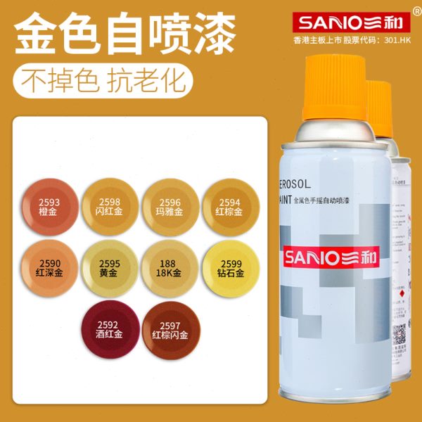 色模型金属银色喷漆罐银轮胎粉金色翻小瓶黑道具油漆新三和自喷漆