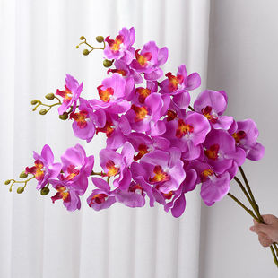 9头蝴蝶兰假花 手感仿真花 跳舞兰欧式家居婚庆装饰diy人造花盆栽