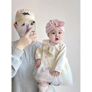 韩国Uamtor婴儿帽子秋冬新款a类胎帽宝宝印度帽0-3月初生儿囟门帽