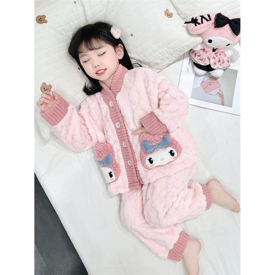 Annakids韩国潮牌童装女童睡衣秋冬季小宝法兰绒家居服珊瑚绒套装,童装/婴儿装/亲子装,家居服套装,淘宝优惠券,粉丝福利购,淘宝优惠卷
