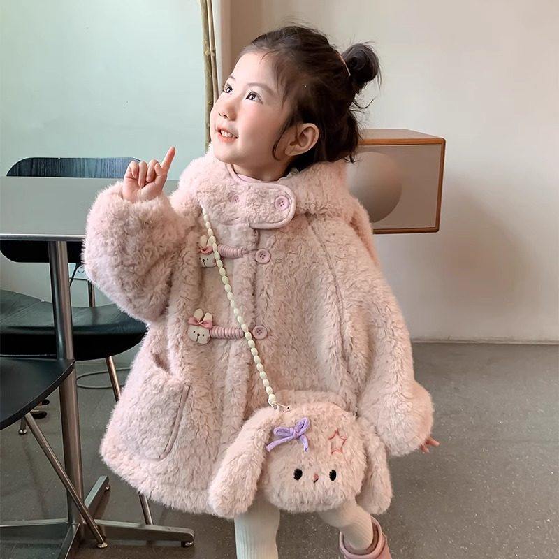 Annakids韩国潮牌童装女孩加厚外套秋冬季2025新款羊羔绒毛毛衣宝,童装/婴儿装/亲子装,普通外套,淘宝优惠券,粉丝福利购,淘宝优惠卷