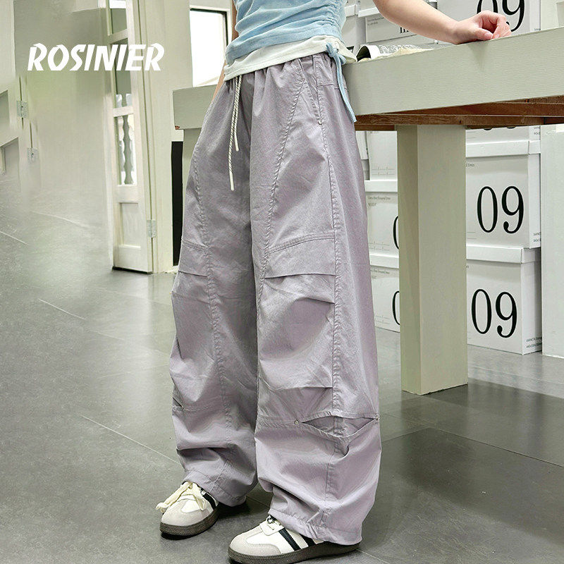 韩国ROSINIER女童裤子2026新款中大童夏季儿童工装长裤女孩防蚊裤