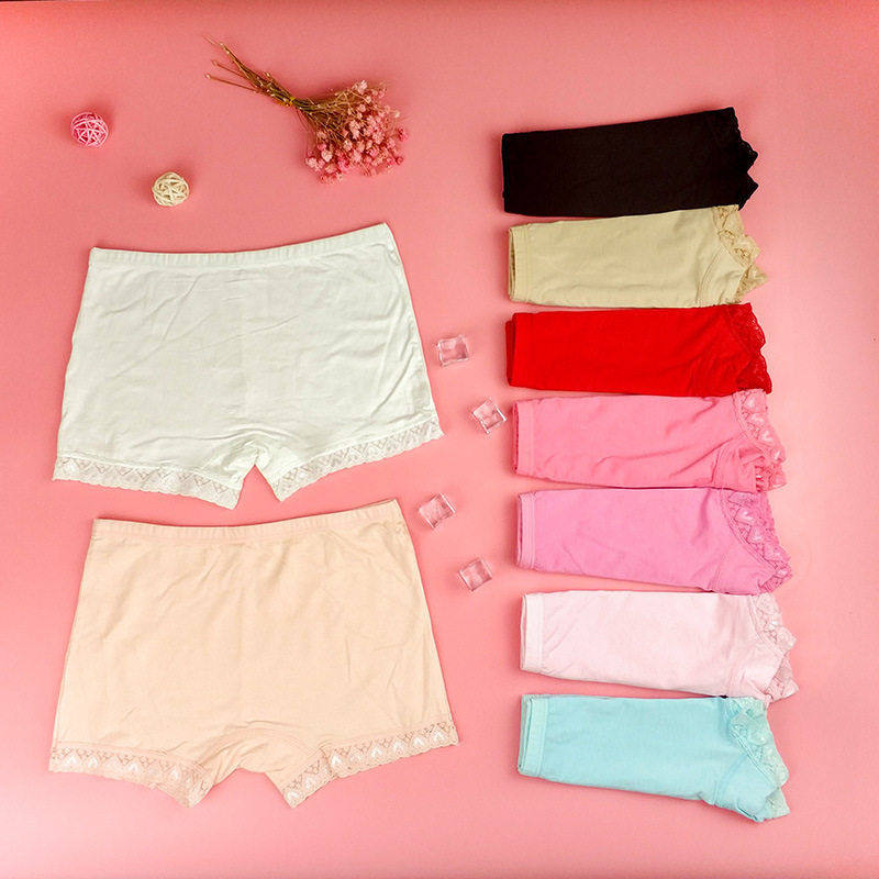 平角内裤女纯棉蕾丝边纯色打底安全裤四角内内底裤防走光裤夏,童装/婴儿装/亲子装,内裤,淘宝优惠券,粉丝福利购,淘宝优惠卷
