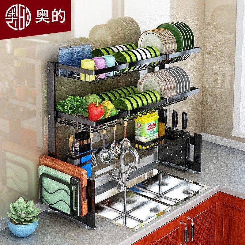 水槽置物架锅铲菜板碗碟筷子多功能洗菜盆边收纳架不锈钢沥水架,厨房/烹饪用具,碗架,淘宝优惠券,粉丝福利购,淘宝优惠卷