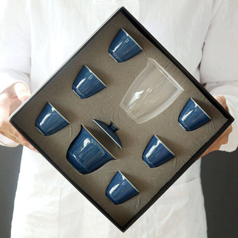 色釉白瓷功夫茶具三才盖碗茶杯整套礼盒装中式商务礼品套装,餐饮具,整套茶具,淘宝优惠券,粉丝福利购,淘宝优惠卷