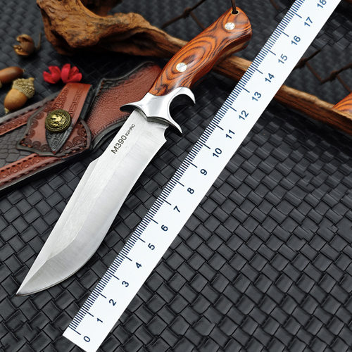 跨境热销破将M390户外一体钢高硬度锋利直刀水果刀便携防身露营