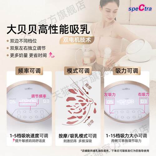 高档贝瑞克大贝贝吸动奶器 spetra双电机c双边按吸乳智能电DS摩大