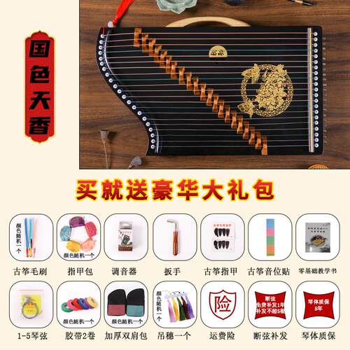 高档古筝初练指器1弦可携式2业指专法练习乐器学者入门迷你小型古