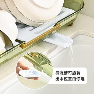 厨房置物架碗碟盘收纳架轻奢沥水架家用多功能碗架碗筷收纳神器盒