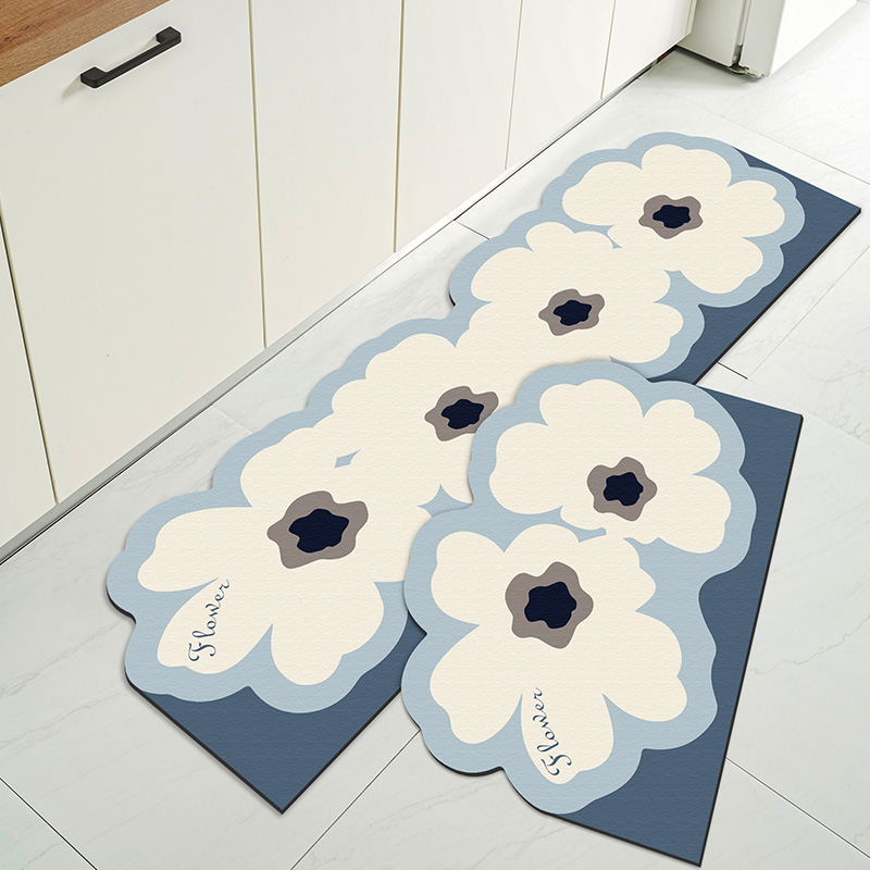 厨房地垫防滑脚垫条形家用卫生间吸水速干可擦水洗防油耐脏垫地毯