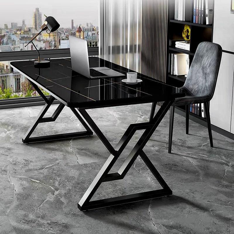 现代简约岩板书桌家用电脑桌小户型卧室书房写字台台式轻奢办公桌