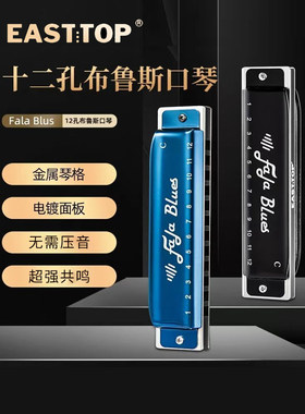 东方鼎12孔口琴全音阶无需压音