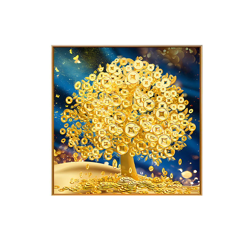 精选5d钻石画2023新款发财树手工点贴钻十字绣客厅餐厅摇钱树粘钻,居家布艺,钻石绣,淘宝优惠券,粉丝福利购,淘宝优惠卷