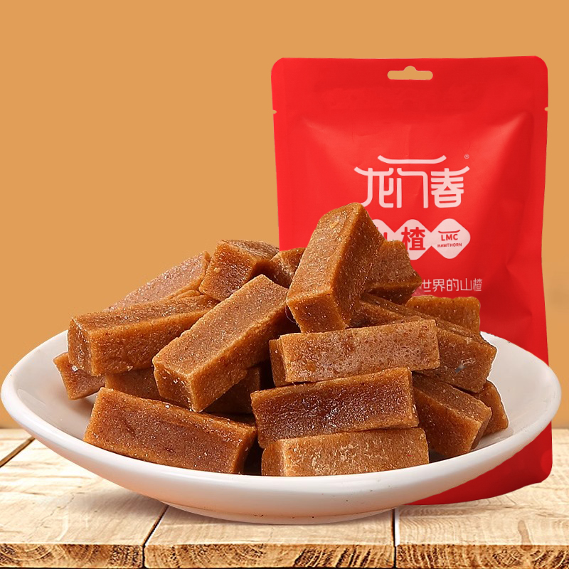 龙门春陈皮山楂糕软条酸甜健康零食渣蜜饯0色素200gx2袋清仓